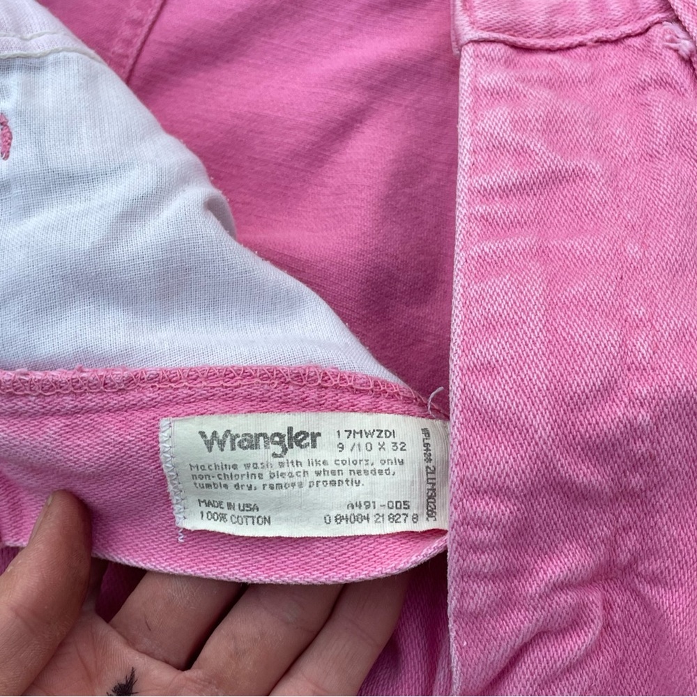 Vintage Upcycled Patchwork Wrangler Pink Jeans Co… - image 5